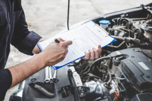 A car being serviced for an MOT using Vehicle Diagnostics Bristol